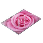 バラノートパーソナライズされたロマンチックなピンクのローズブック ノートブック (左側)