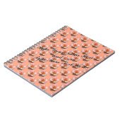 バラノートパーソナライズロマンチックピーチバラ本 ノートブック (左側)