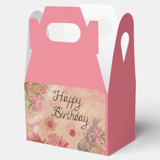 バラハッピーバースデーお気に入りボックスフローラ音楽デザイン フェイバーボックス (オープン)