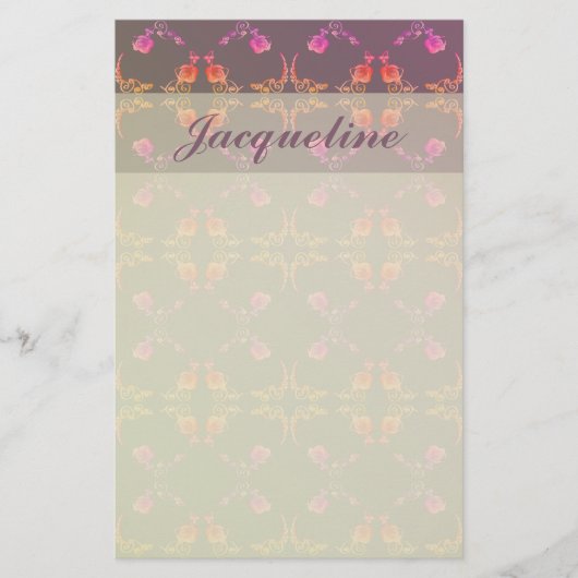 バラハートと梅文具 便箋 (正面)