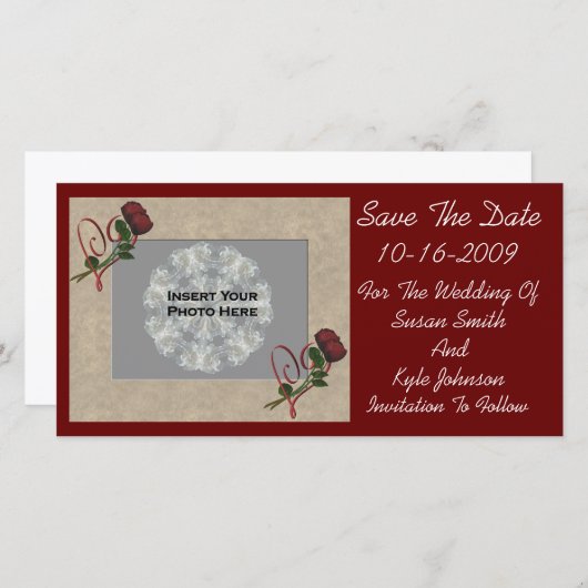 バラハートウェディング日付写真を保存 セーブザデート (正面/裏面)