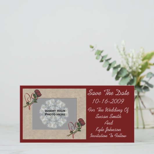 バラハートウェディング日付写真を保存 セーブザデート (スタンド正面)