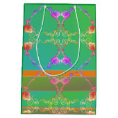 バラハートオンアプリコット&グリーン抱き枕 ミディアムペーパーバッグ (裏面)