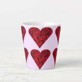 バラハートオンピンクラテマグカップ カフェラテマグ (正面)