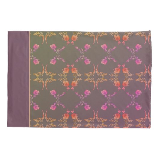 バラハートオンプラムモスピローケース 枕カバー (裏面)