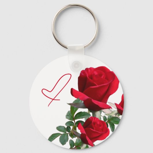 バラハートキーリング結婚式の引き出物 キーホルダー (正面)