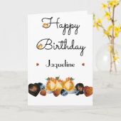 バラハートハッピーバースデーグリーティングカード カード (黄色い花)