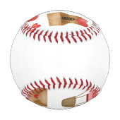 バラハートバレンタインデーに恋人を愛する 野球ボール (裏面)