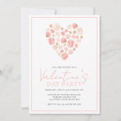 バラハートバレンタインデーパーティの招待状 招待状 (正面)