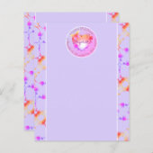 バラハートピンクとグレーの個人菓子 (正面/裏面)