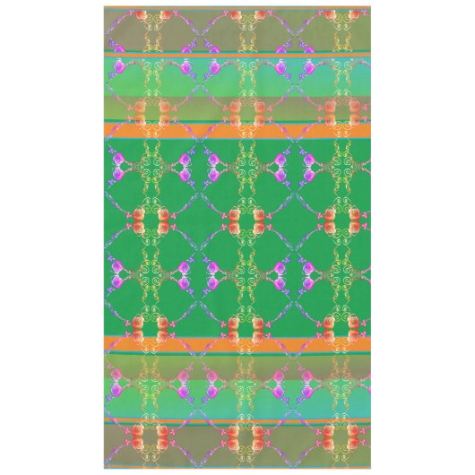 バラハートファベルグ様アプリコット&グリーンテーブルクロス テーブルクロス (正面)