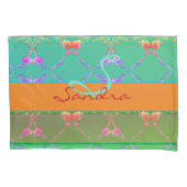 バラハートモノグラムアプリコットピローケース 枕カバー (正面)