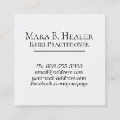 *~*バラハートロータスニルヴァナヨガマッサージ霊気 スクエア名刺 (裏面)