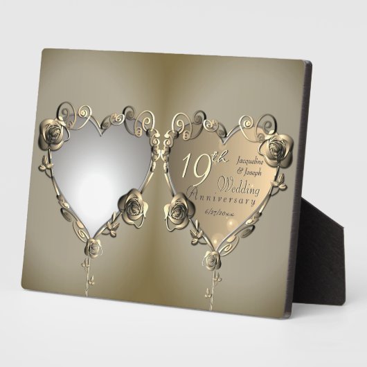 バラハート結婚フレームの記念日1写真 フォトプラーク (側面)