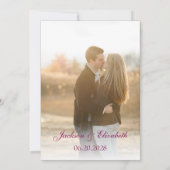 バラハート花嫁と花婿シェイプフォト結婚ズ 招待状 (裏面)