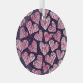 バラハート：水の色のシームレスなパターン。 ガラスオーナメント (正面右)