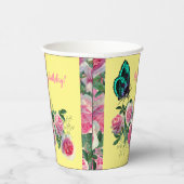 バラバタフライハッピーバースデー紙カップ 紙コップ (右)