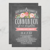 バラバナーの黒板|コミュニオン招待状 招待状 (正面/裏面)