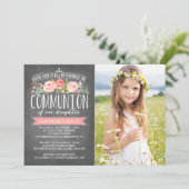 バラバナーの黒板|コミュニオン招待状 招待状 (スタンド正面)