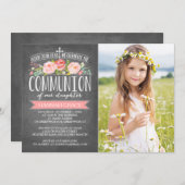 バラバナーの黒板|コミュニオン招待状 招待状 (正面/裏面)