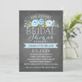 バラバナーブライダルシャワー招待ブルー 招待状 (スタンド正面)