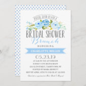 バラバナーブランチブライダルシャワーブルー 招待状 (正面/裏面)