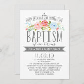 バラバナー|ツインボーイガールバプティスマ招待状 招待状 (正面/裏面)