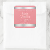 バラバニラ香りピンクシルバーソイキャンドルラベル スクエアシール (バッグ)