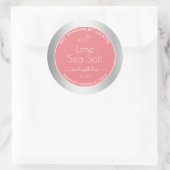 バラバニラ香りピンクシルバーソイキャンドルラベル ラウンドシール (バッグ)