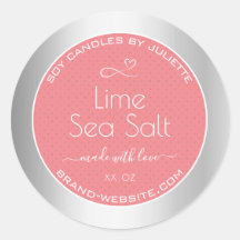 バラバニラ香りピンクシルバーソイキャンドルラベル