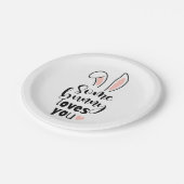 バラバニー耳いくつかのバニー愛あなた復活祭 ペーパープレート (アングル)