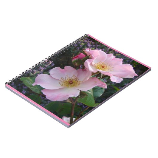 バラバラピンクヴィンテージワイルドレトロフラワーフローラ ノートブック (左側)