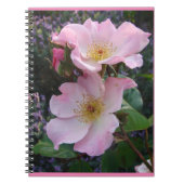 バラバラピンクヴィンテージワイルドレトロフラワーフローラ ノートブック (正面)