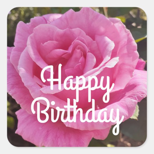 バラバラピンク花フローラ花 スクエアシール (正面)
