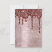 バラパウダースパークリーグリッタードリップブライダルシャワー 招待状 (裏面)