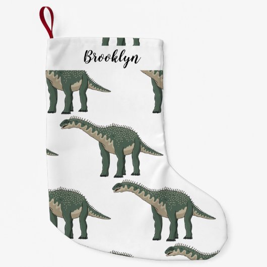 バラパサウルス漫画イラストレーション スモールクリスマスストッキング (正面)