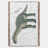 バラパサウルス漫画イラストレーション スローブランケット (正面縦)