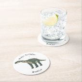 バラパサウルス漫画イラストレーション ラウンドペーパーコースター (インサイチュ)