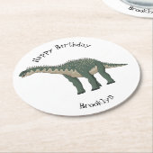 バラパサウルス漫画イラストレーション ラウンドペーパーコースター (アングル)