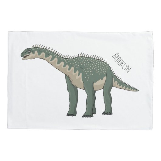 バラパサウルス漫画イラストレーション 枕カバー (裏面)