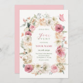 バラパステル水彩 招待状 (正面/裏面)
