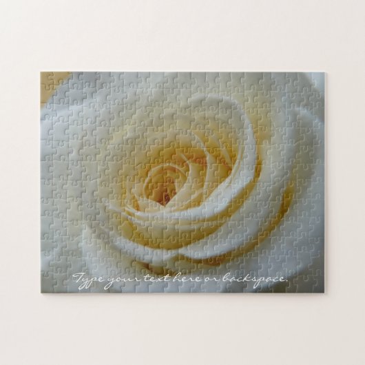 バラパズルパーソナライズされたホワイトローズパズル ジグソーパズル (横)