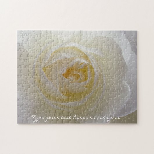 バラパズルパーソナライズされたホワイトローズパズル ジグソーパズル (横)