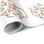 バラパターンウォーターカラーティーポット ラッピングペーパー (ロールコーナー)