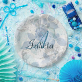 バラパターンラグジュアリーデザインモノグラム ペーパープレート (パーティー)