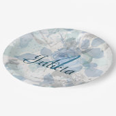 バラパターンラグジュアリーデザインモノグラム ペーパープレート (アングル)