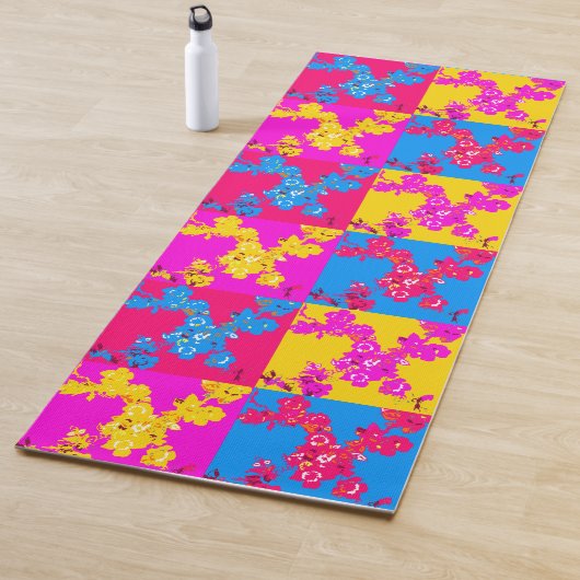 バラパターン（の模様が）あるタイルの繰り返し ヨガマット (インサイチュ)