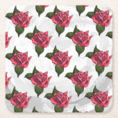 バラパターン スクエアペーパーコースター (正面)