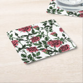 バラパターン スクエアペーパーコースター (アングル)