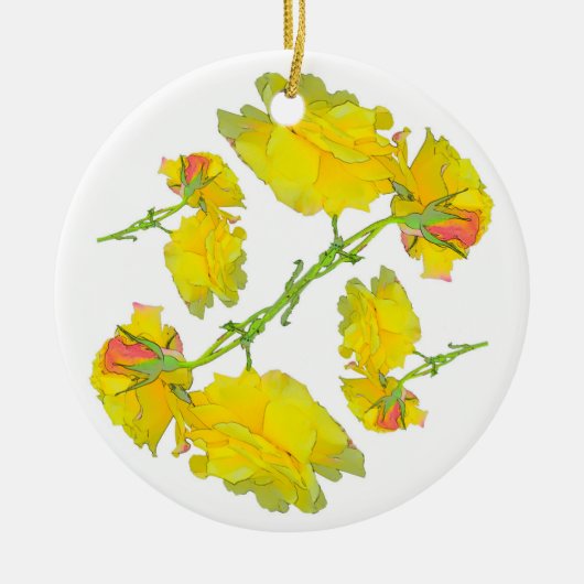 バラパターン セラミックオーナメント (正面)